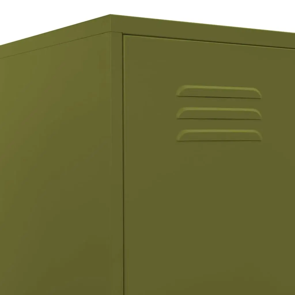 Locker Cabinet Olive Green 35x46x180 cm Steel 336252