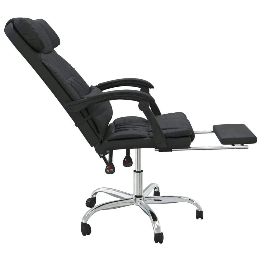 Massage Reclining Office Chair Black Faux Leather 349743