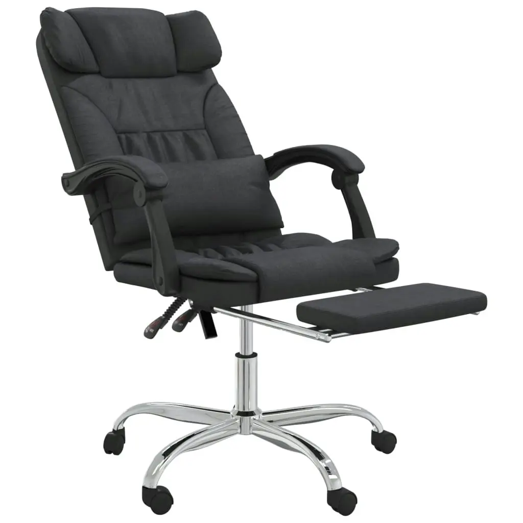 Massage Reclining Office Chair Black Faux Leather 349743