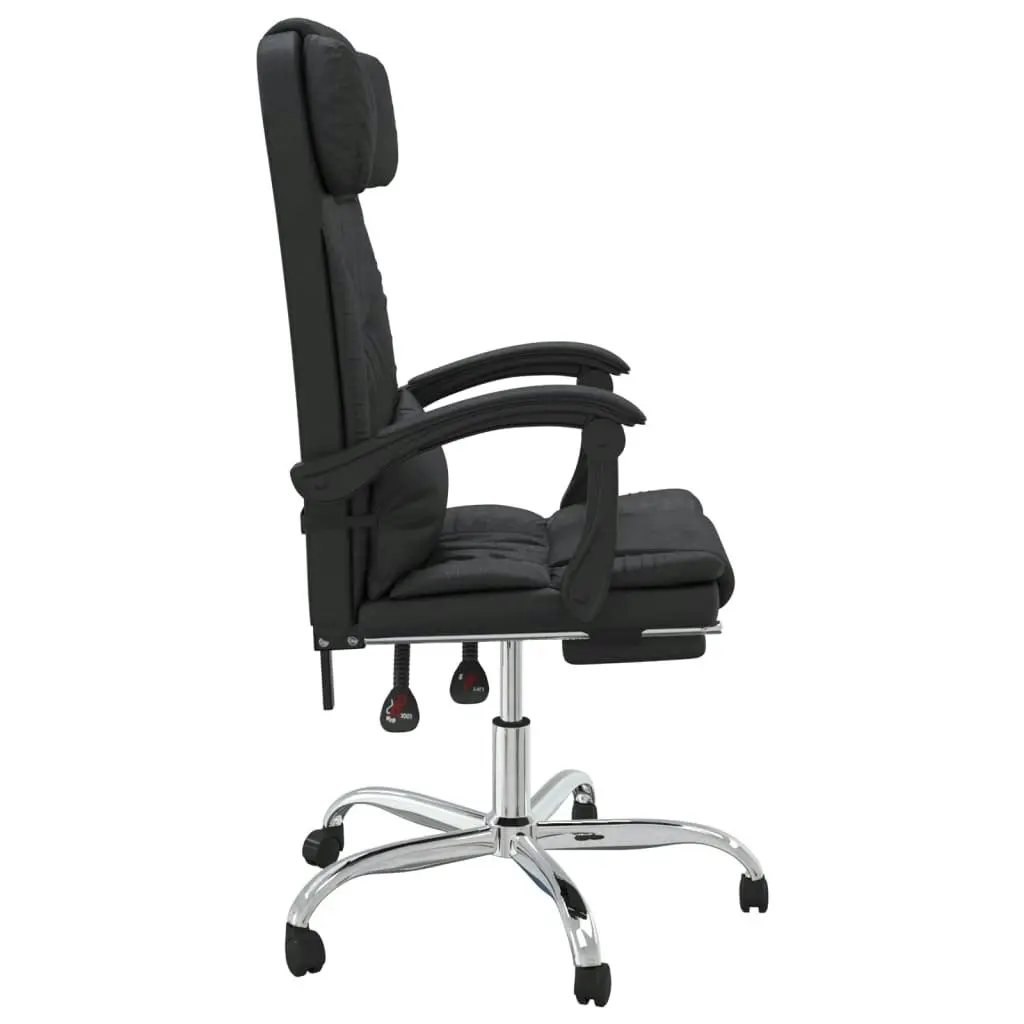 Massage Reclining Office Chair Black Faux Leather 349743