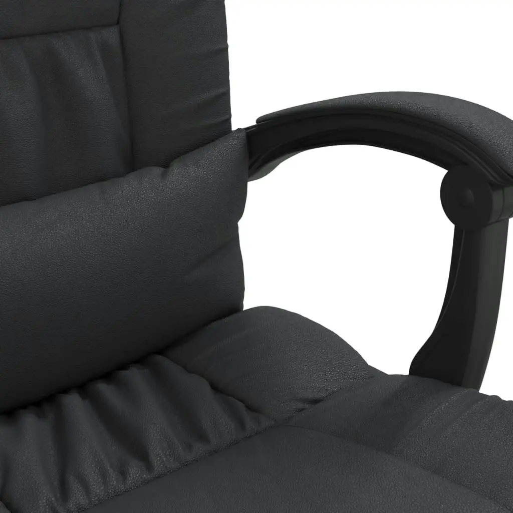 Massage Reclining Office Chair Black Faux Leather 349743