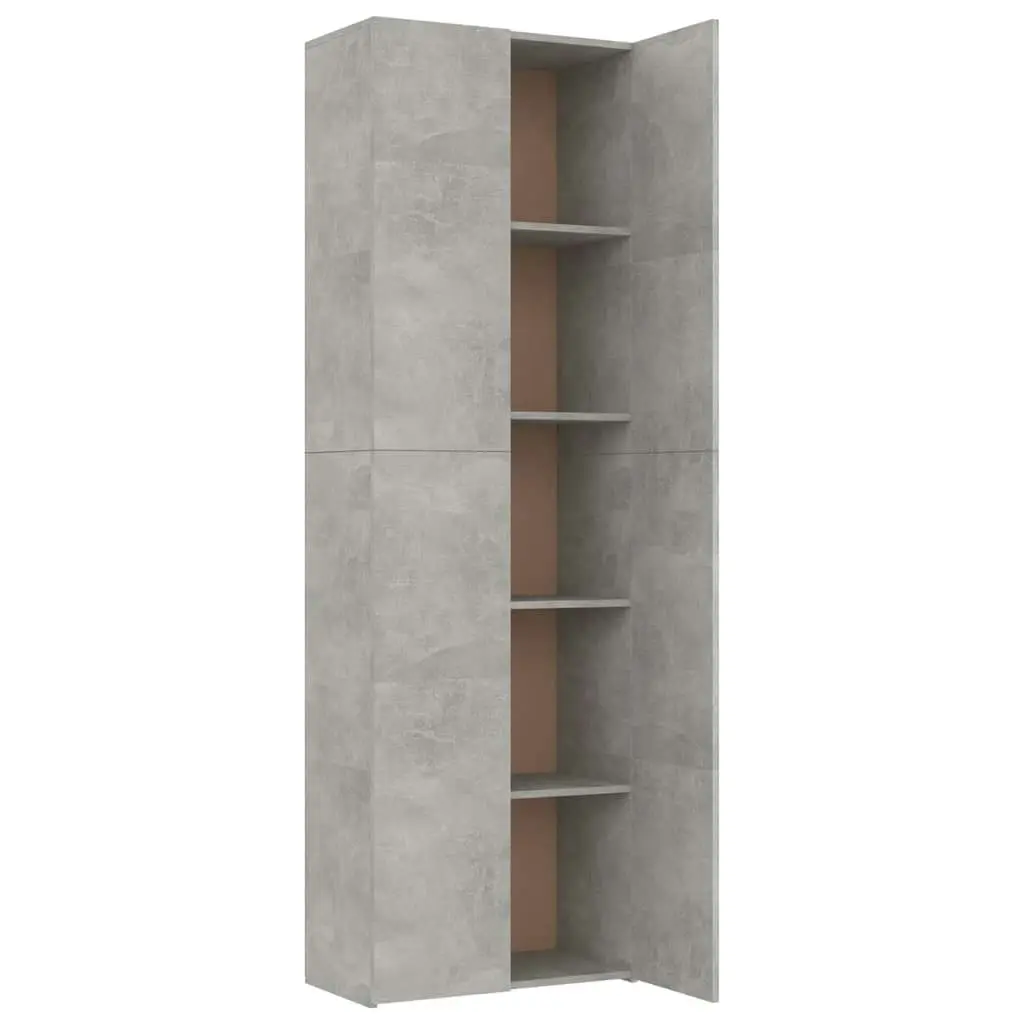 Office Cabinet Concrete Grey 60x32x190 cm Engineered Wood 800301