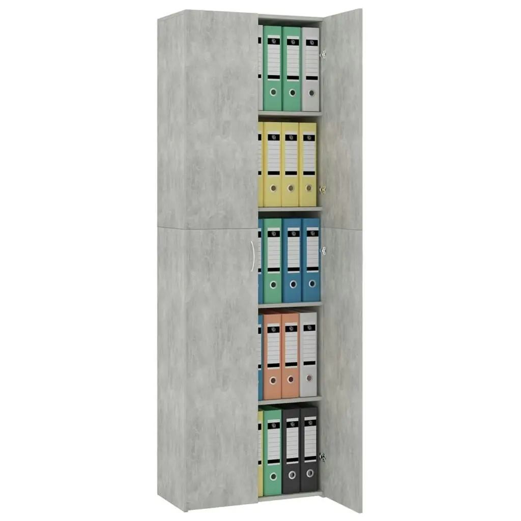 Office Cabinet Concrete Grey 60x32x190 cm Engineered Wood 800301