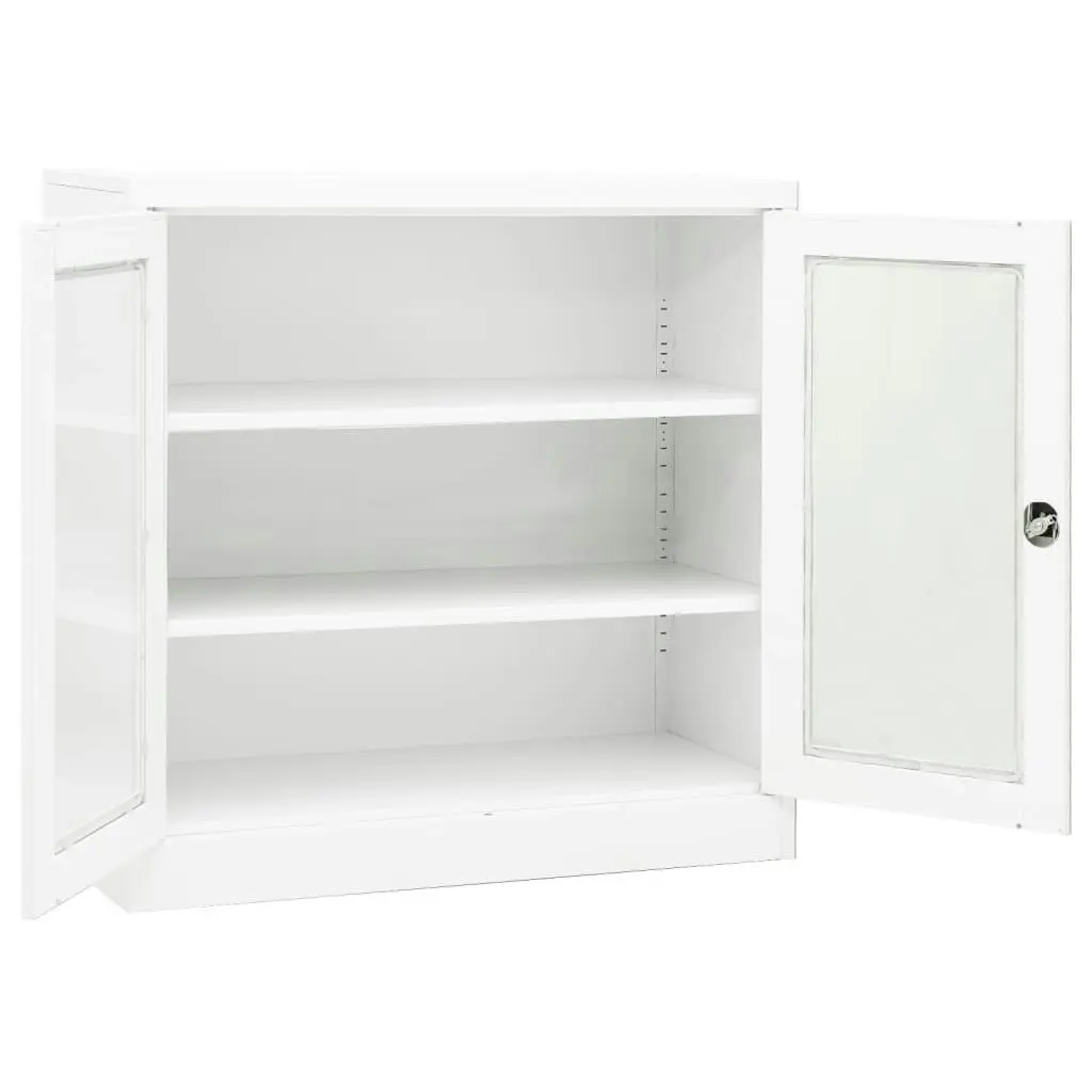 Office Cabinet White 90x40x90 cm Steel 335930