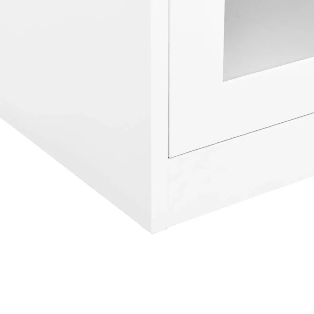 Office Cabinet White 90x40x90 cm Steel 335930