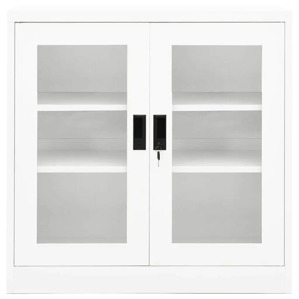 Office Cabinet White 90x40x90 cm Steel 335930