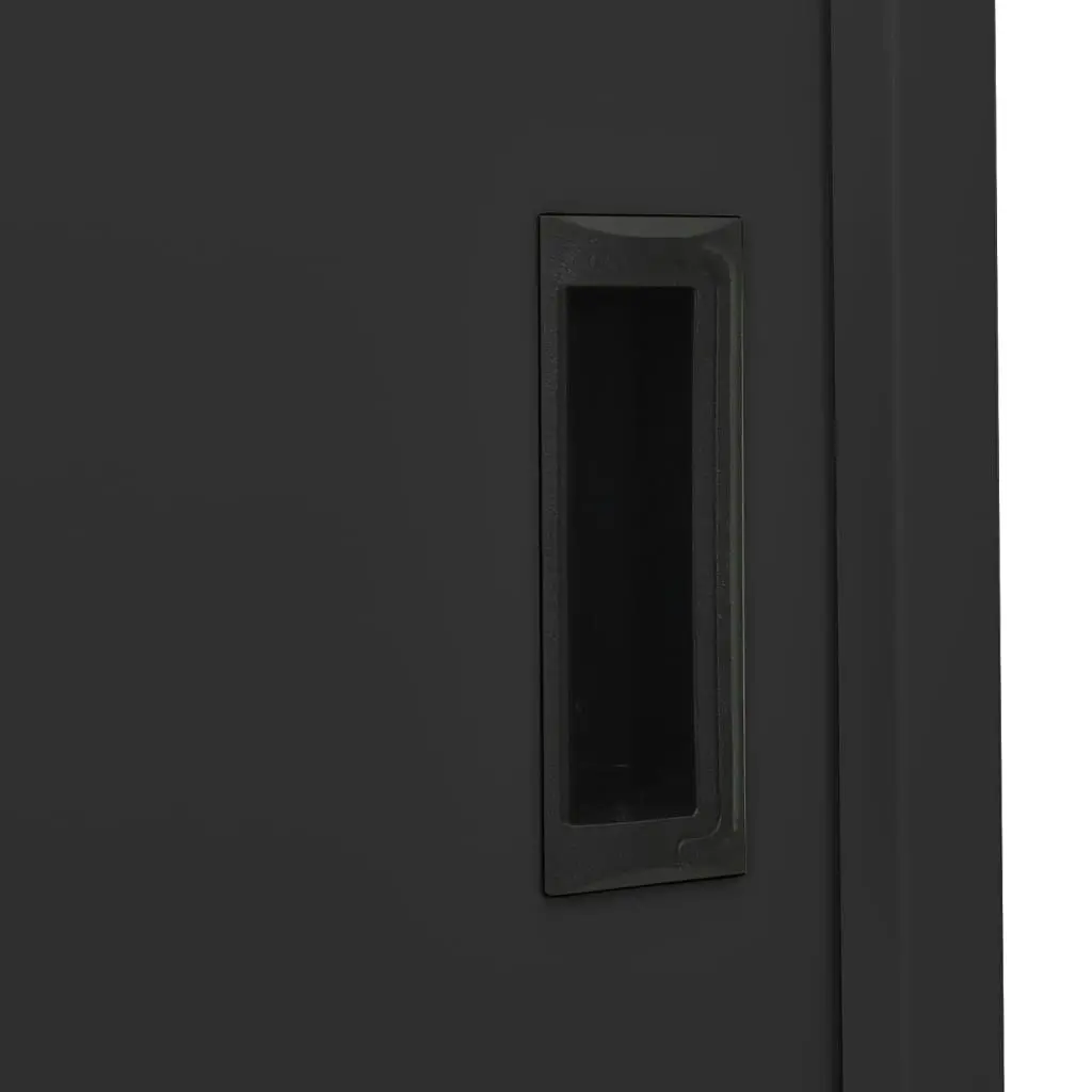 Office Cabinet with Sliding Door Anthracite 90x40x180 cm Steel 335961