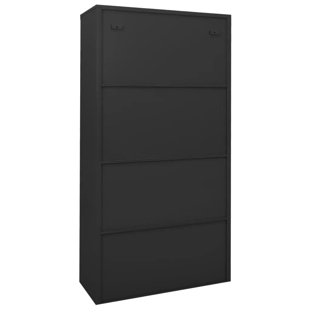 Office Cabinet with Sliding Door Anthracite 90x40x180 cm Steel 335961