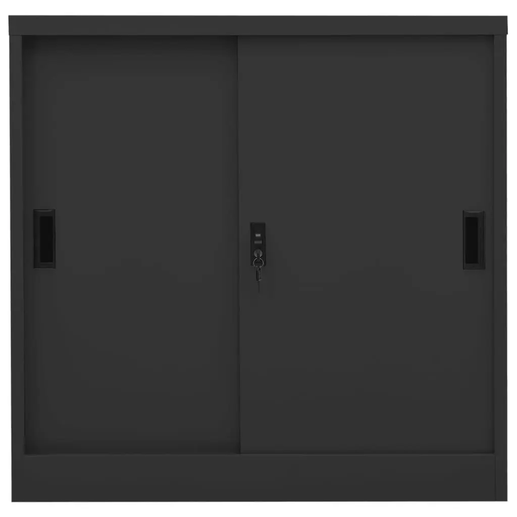 Office Cabinet with Sliding Door Anthracite 90x40x90 cm Steel 335953