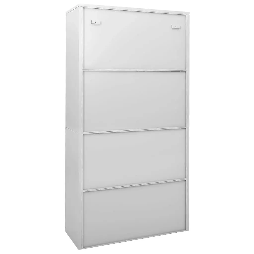 Office Cabinet with Sliding Door Light Grey 90x40x180 cm Steel 335959