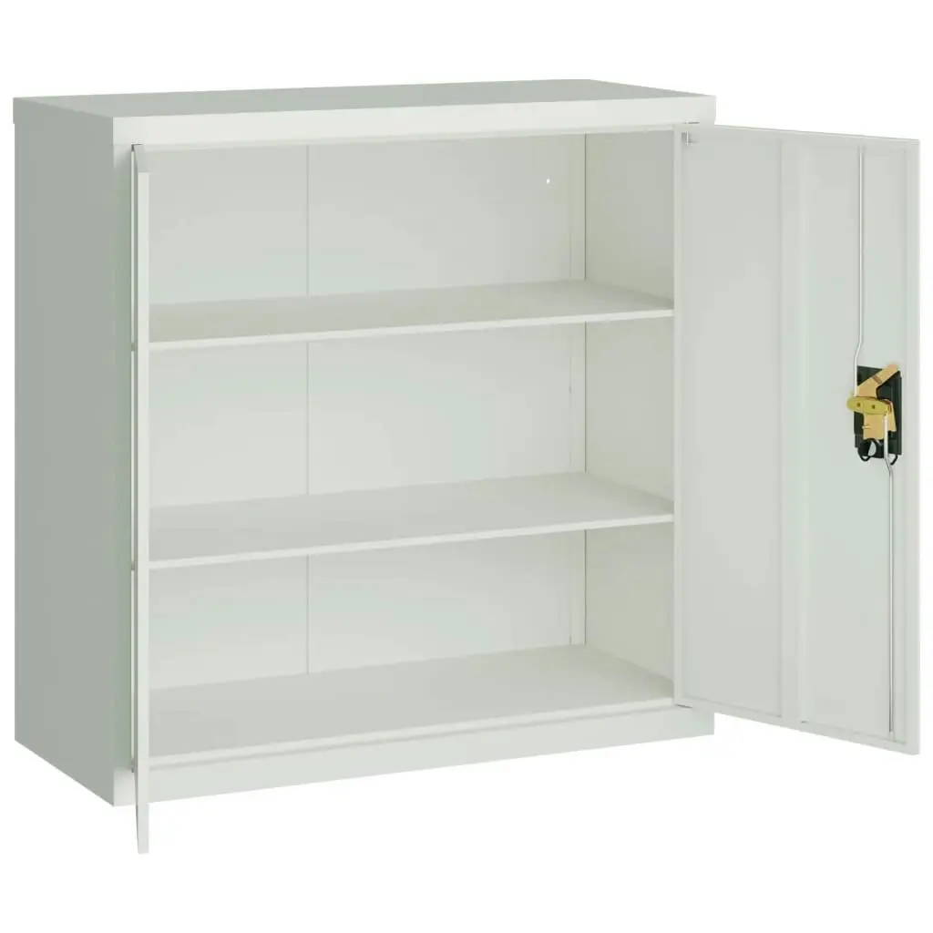 Office Cabinet with 2 Doors Grey 90 cm Steel 20114