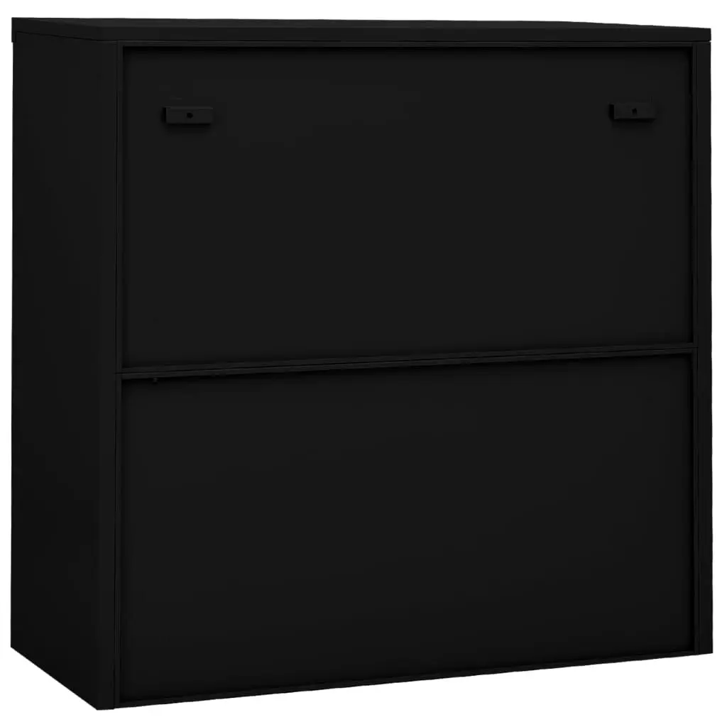 Office Cabinet with Sliding Door Black 90x40x90 cm Steel 335952