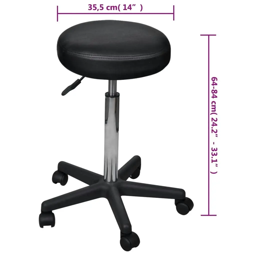 Office Stools 2 pcs Black 35.5x84 cm Faux Leather 277176