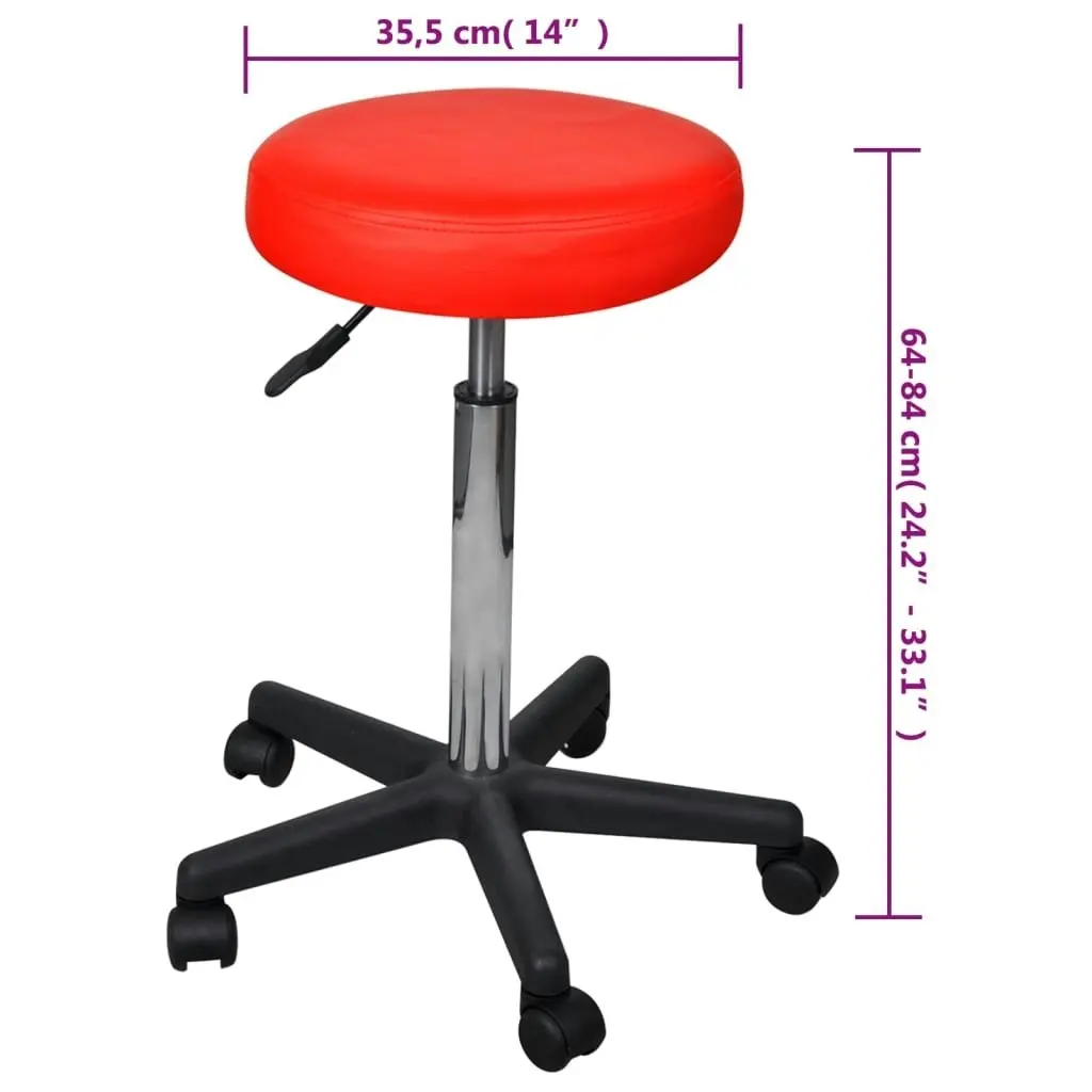 Office Stools 2 pcs Red 35.5x84 cm Faux Leather 277177