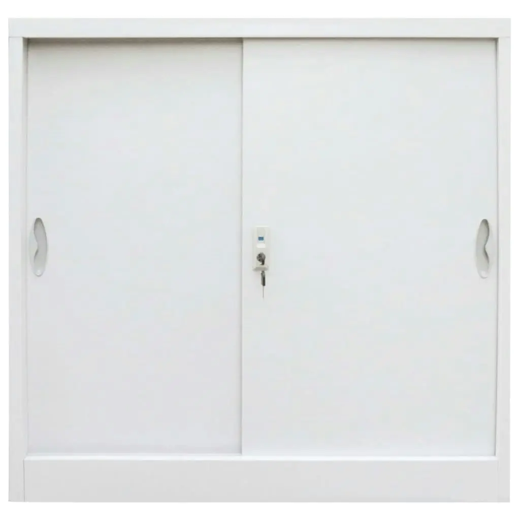 Office Cabinet with Sliding Doors Metal 90x40x90 cm Grey 245965