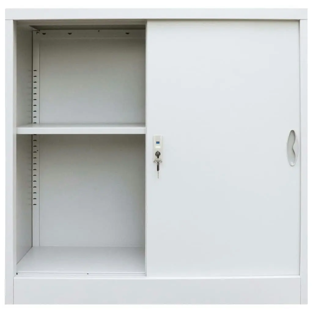 Office Cabinet with Sliding Doors Metal 90x40x90 cm Grey 245965