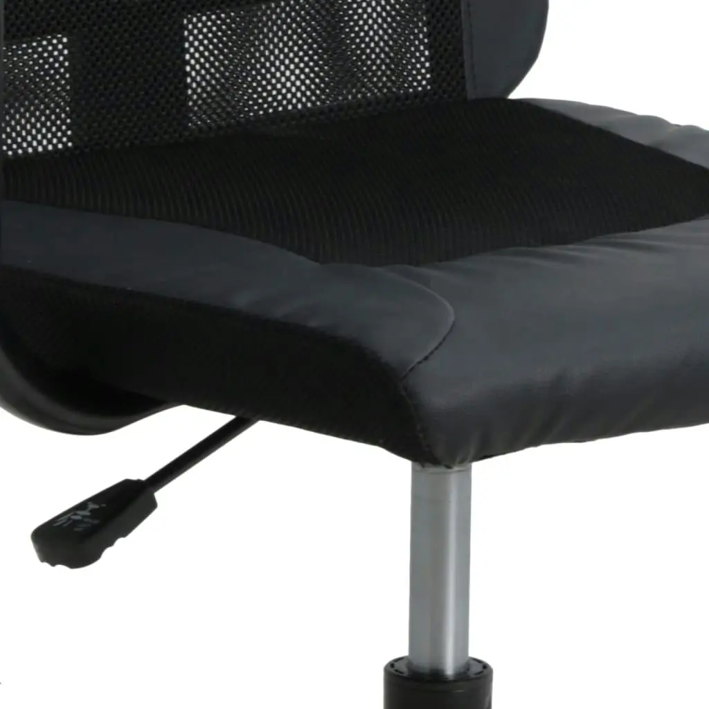 Office Chair Height Adjustable Black Mesh Fabric and Faux Leather 353023