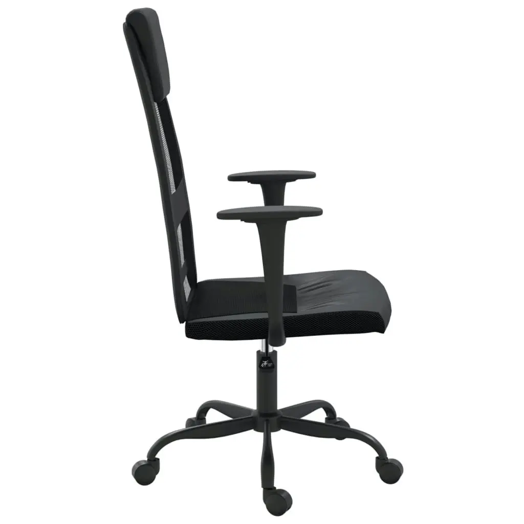 Office Chair Height Adjustable Black Mesh Fabric and Faux Leather 353023