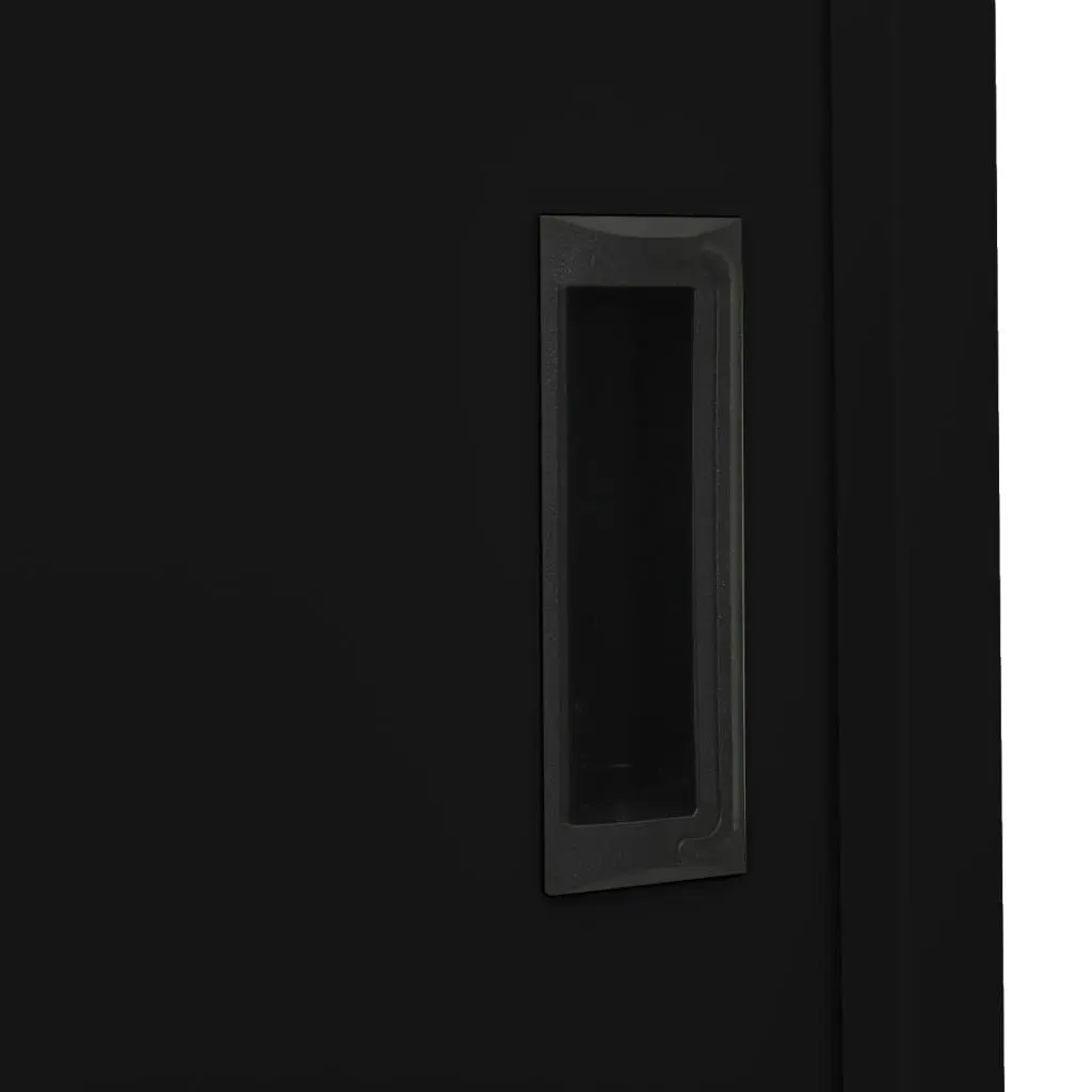 Office Cabinet with Sliding Door Black 90x40x180 cm Steel 335960