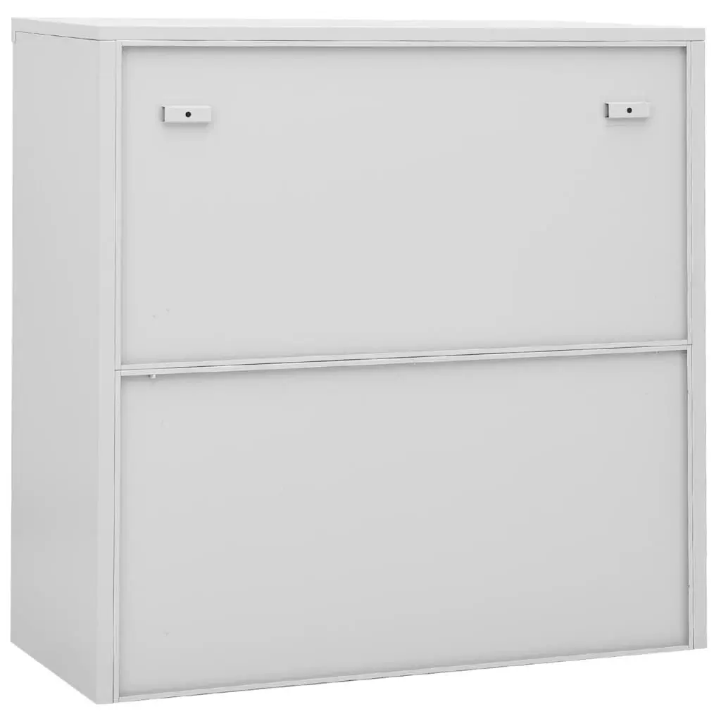 Office Cabinet with Sliding Door Light Grey 90x40x90 cm Steel 335951