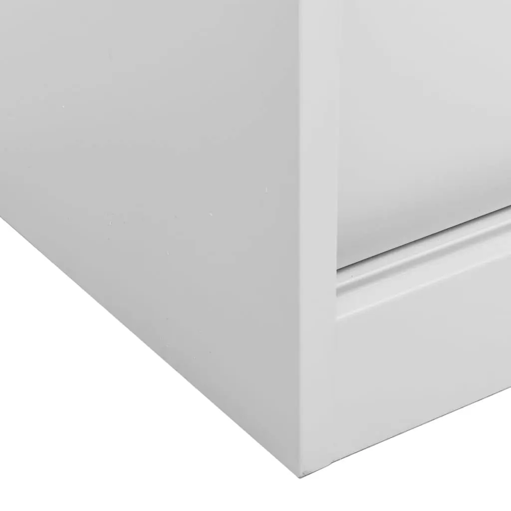 Office Cabinet with Sliding Door Light Grey 90x40x90 cm Steel 335951