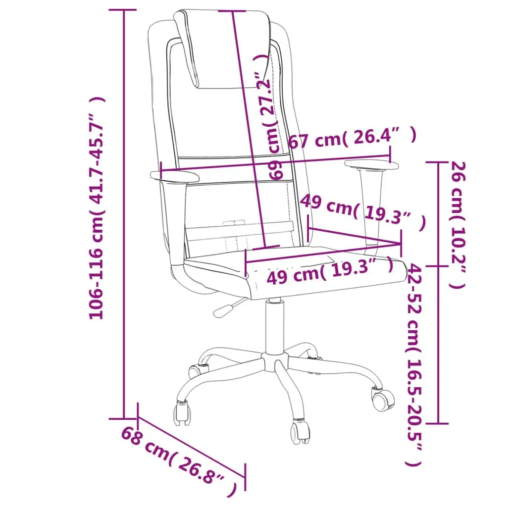 Office Chair Height Adjustable White Mesh Fabric and Faux Leather 353021