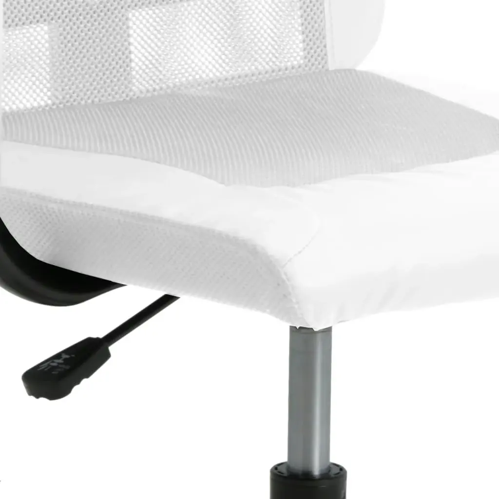 Office Chair Height Adjustable White Mesh Fabric and Faux Leather 353021