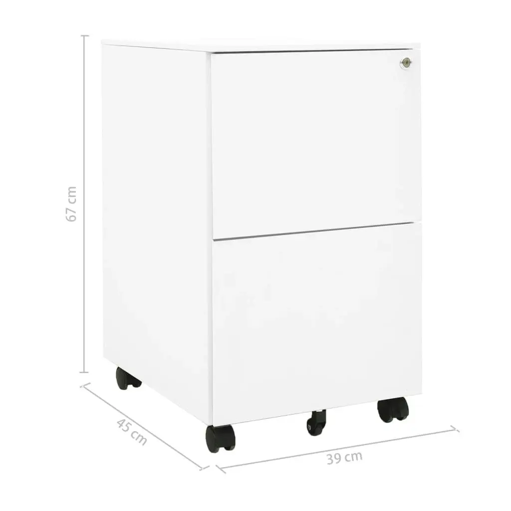 Mobile File Cabinet White 39x45x67 cm Steel 335974