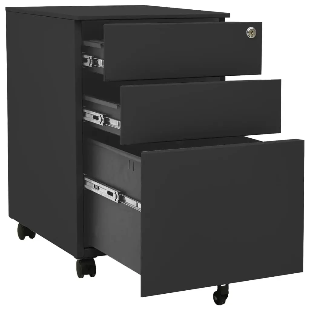 Mobile File Cabinet Anthracite 39x45x60 cm Steel 335981