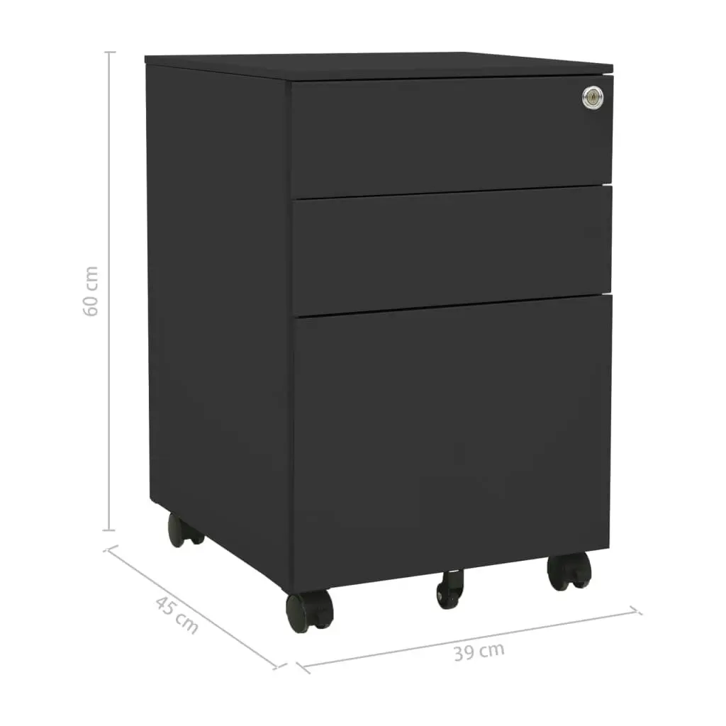 Mobile File Cabinet Anthracite 39x45x60 cm Steel 335981