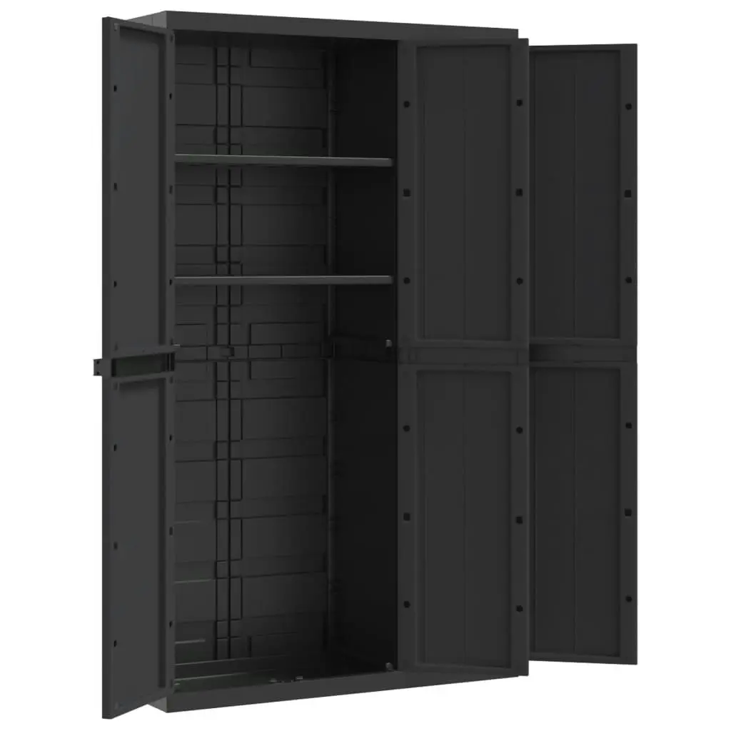 Outdoor Storage Cabinet Black 97x37x165 cm PP 364208