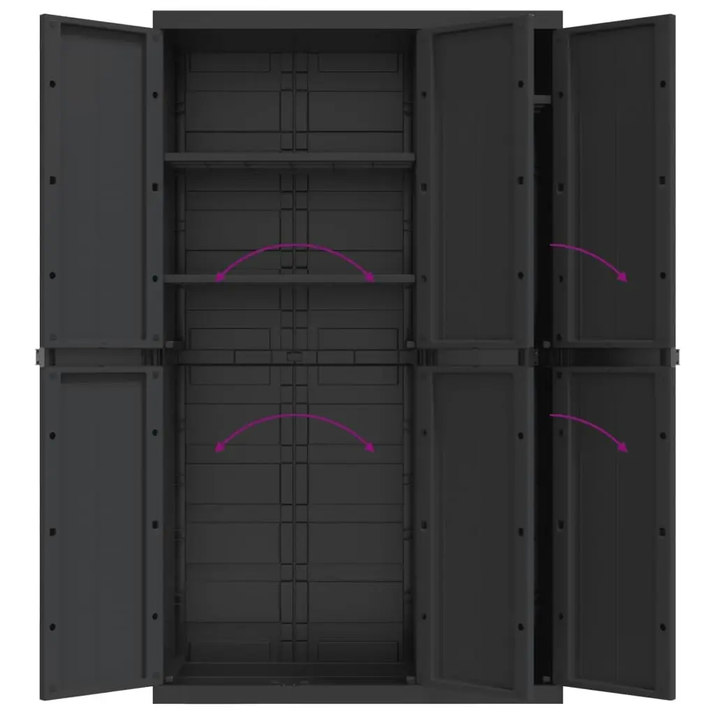 Outdoor Storage Cabinet Black 97x37x165 cm PP 364208