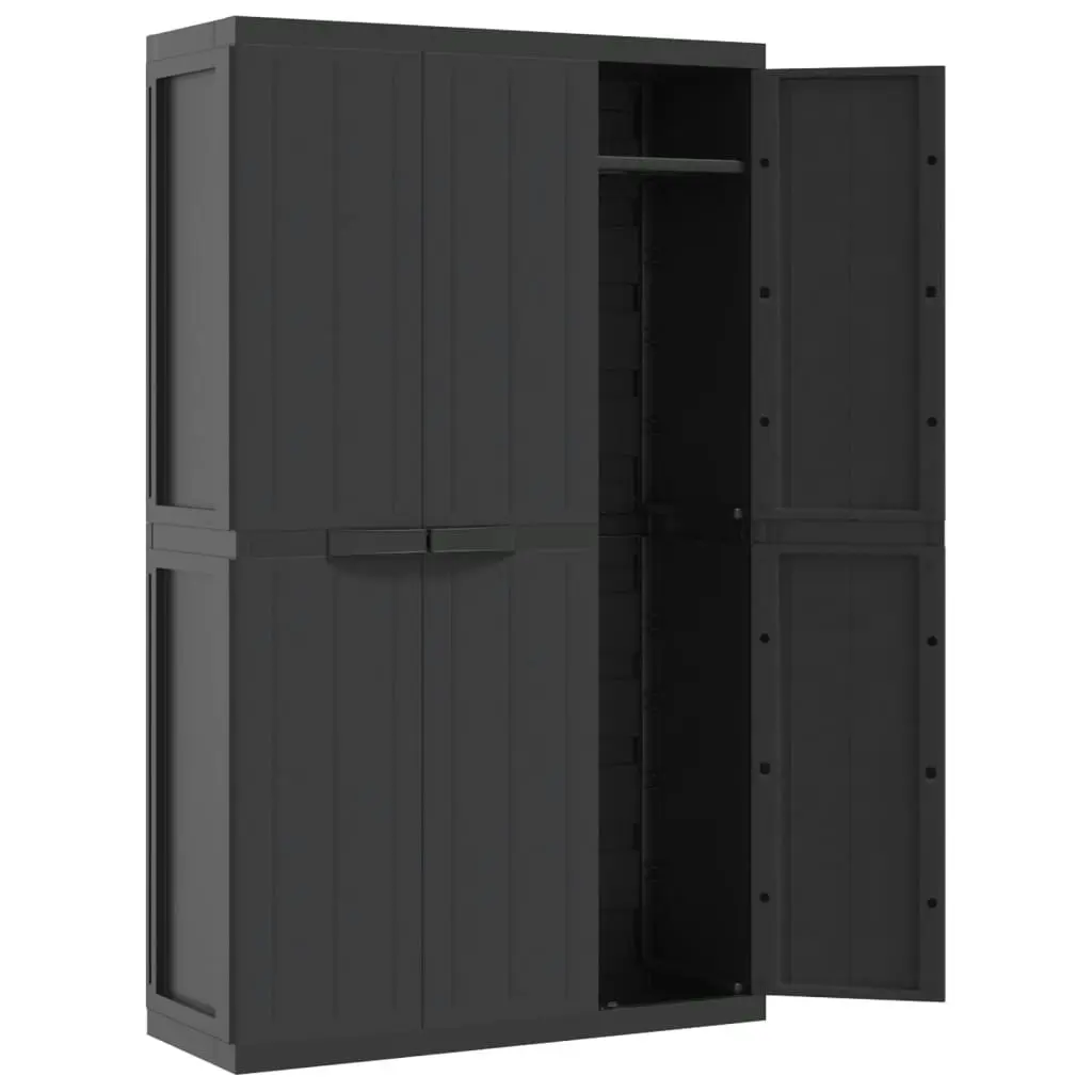 Outdoor Storage Cabinet Black 97x37x165 cm PP 364208