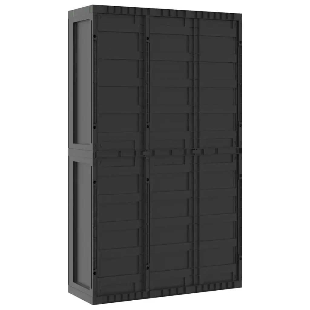 Outdoor Storage Cabinet Black 97x37x165 cm PP 364208