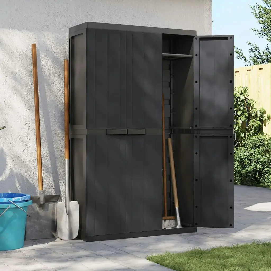 Outdoor Storage Cabinet Black 97x37x165 cm PP 364208