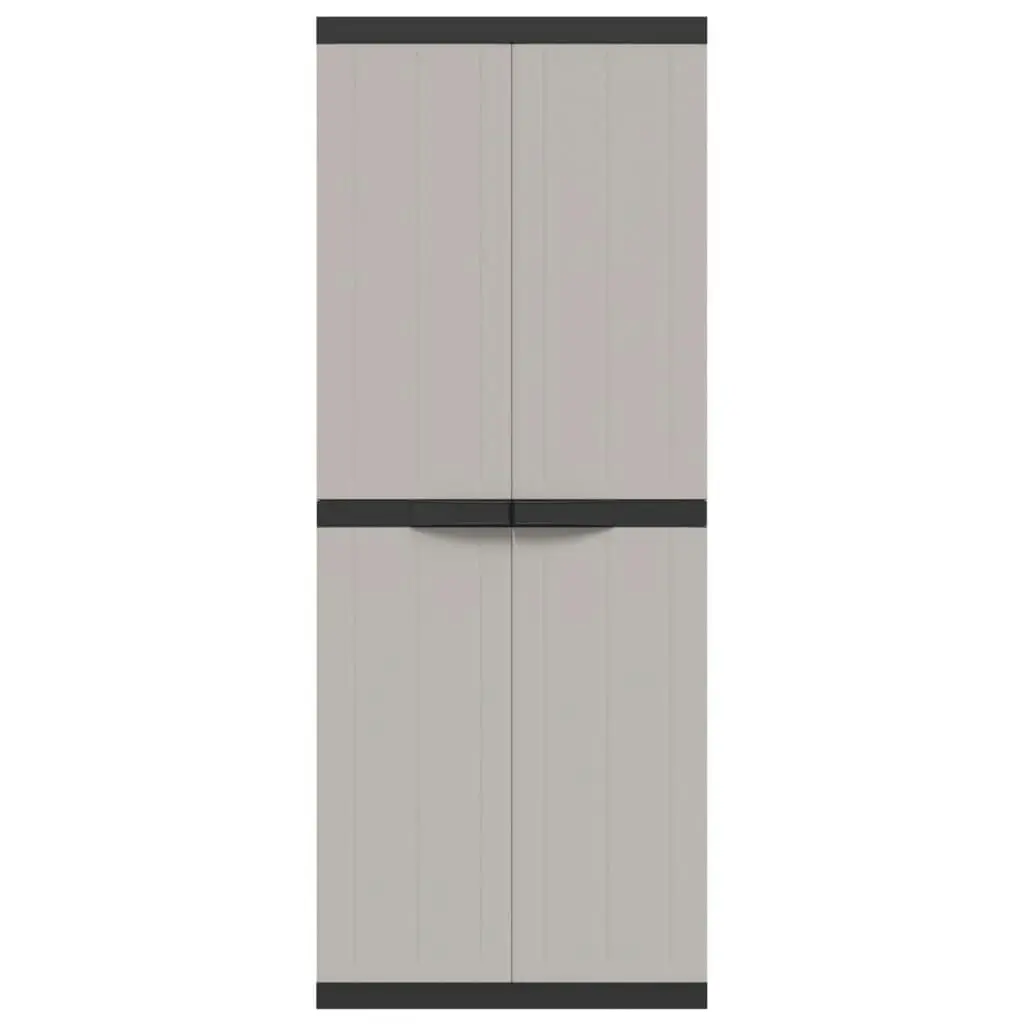 Outdoor Storage Cabinet Grey and Black 65x37x165 cm PP 364200