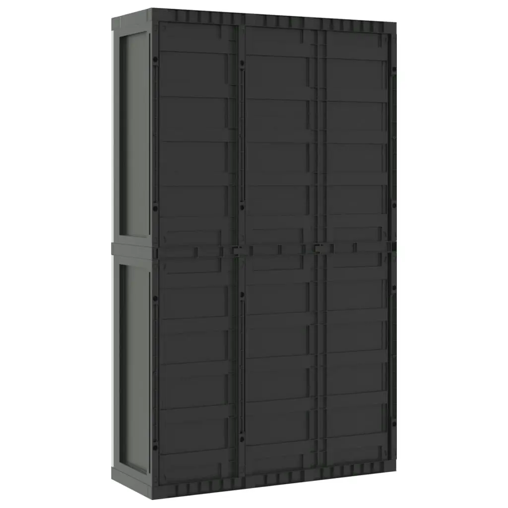 Outdoor Storage Cabinet Grey and Black 97x37x165 cm PP 364203