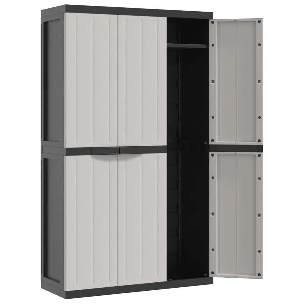 Outdoor Storage Cabinet Grey and Black 97x37x165 cm PP 364203