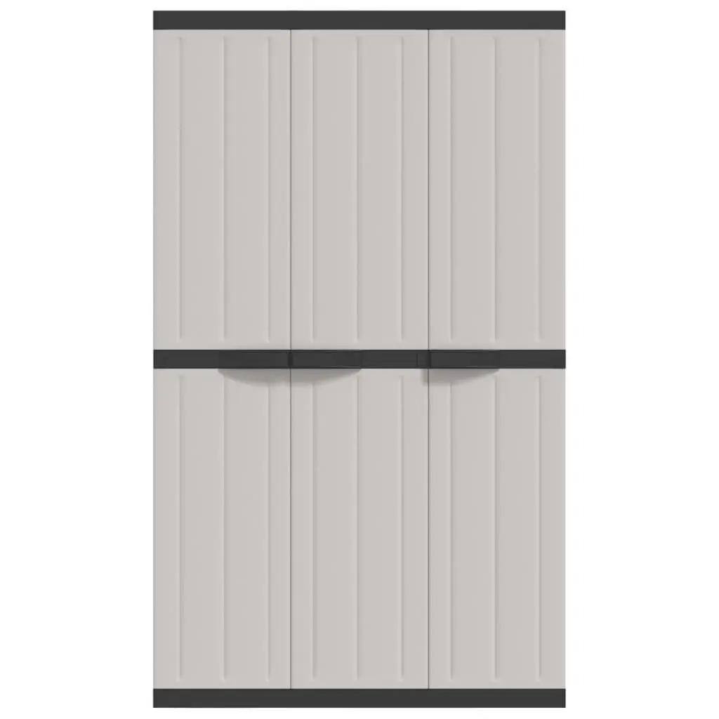 Outdoor Storage Cabinet Grey and Black 97x37x165 cm PP 364203