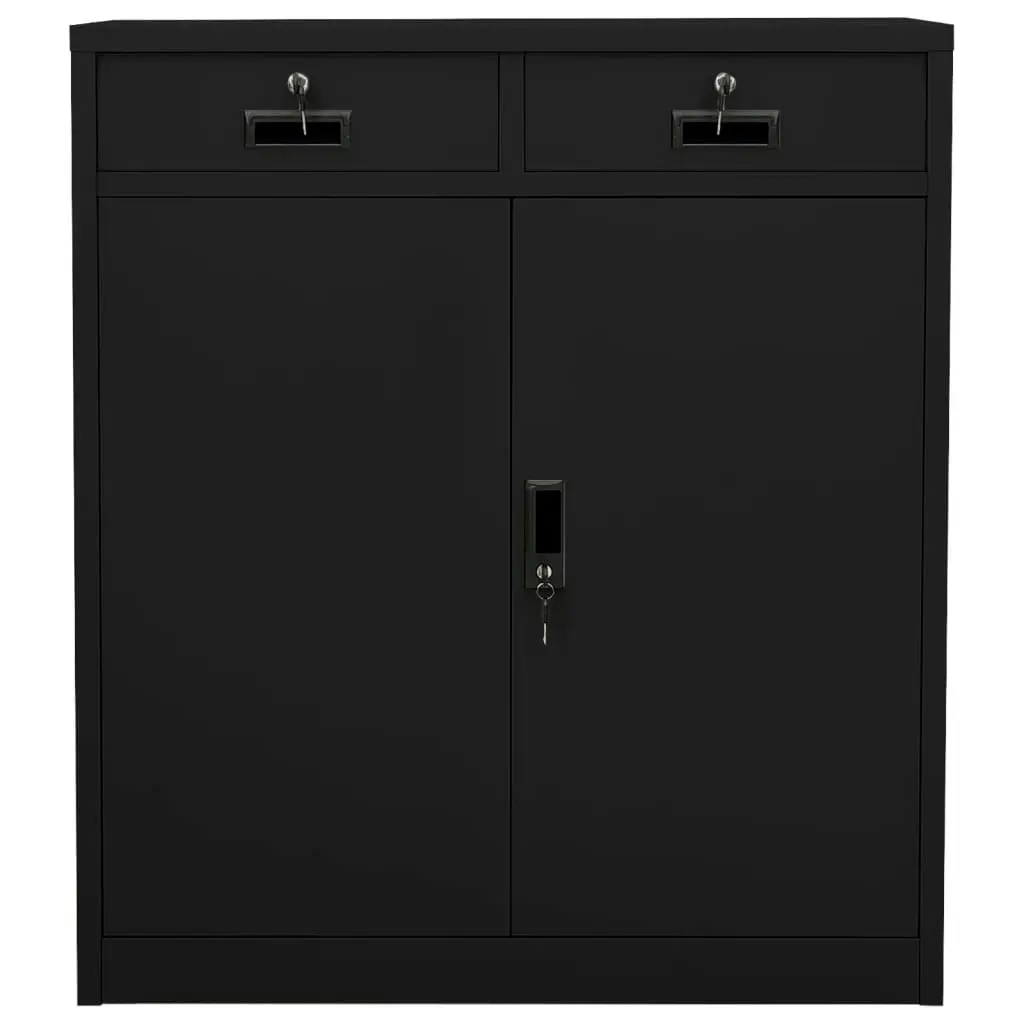 Office Cabinet Black 90x40x102 cm Steel 336411