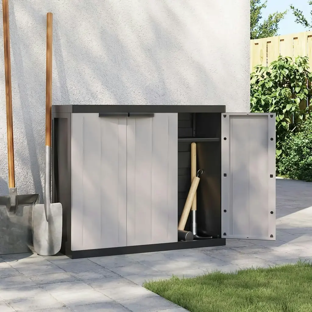 Outdoor Storage Cabinet Grey and Black 97x37x85 cm PP 364202