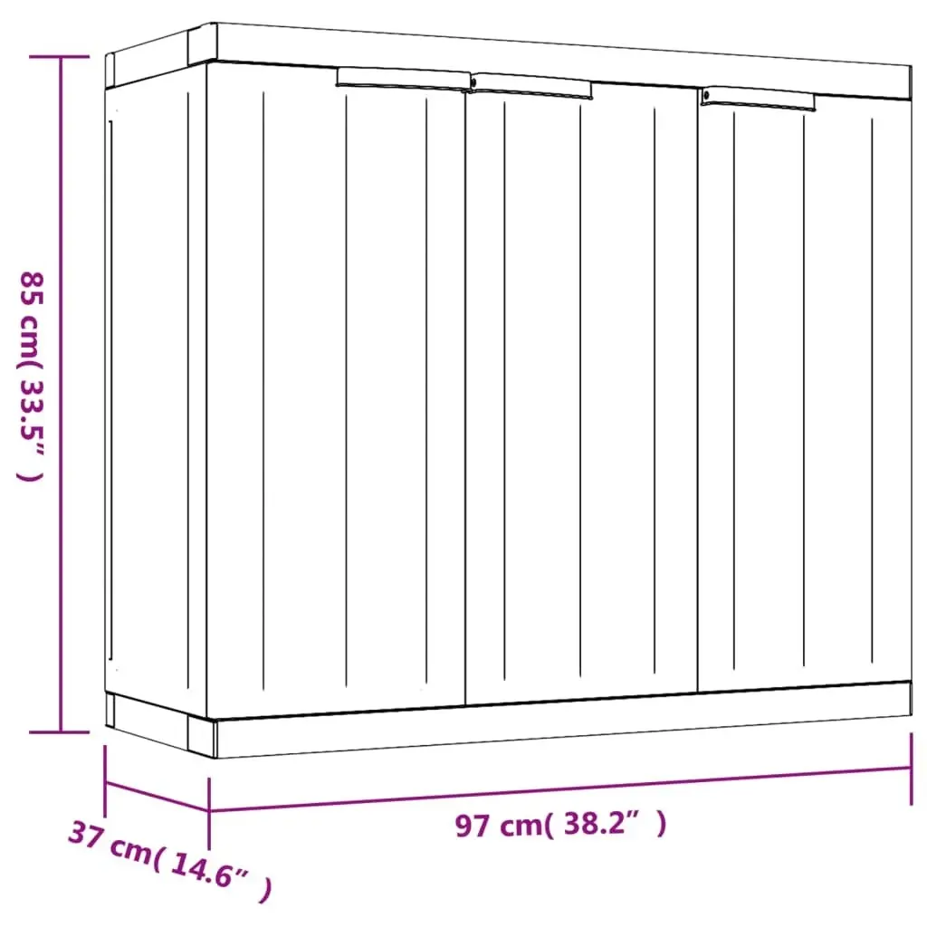 Outdoor Storage Cabinet Grey and Black 97x37x85 cm PP 364202