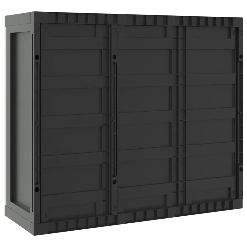 Outdoor Storage Cabinet Grey and Black 97x37x85 cm PP 364202