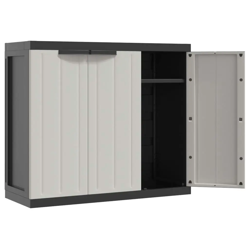 Outdoor Storage Cabinet Grey and Black 97x37x85 cm PP 364202