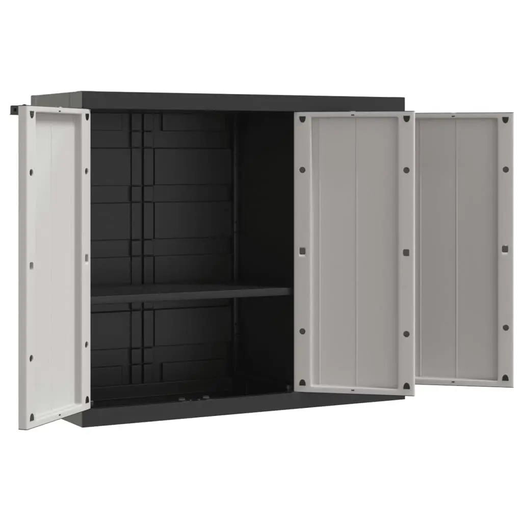 Outdoor Storage Cabinet Grey and Black 97x37x85 cm PP 364202