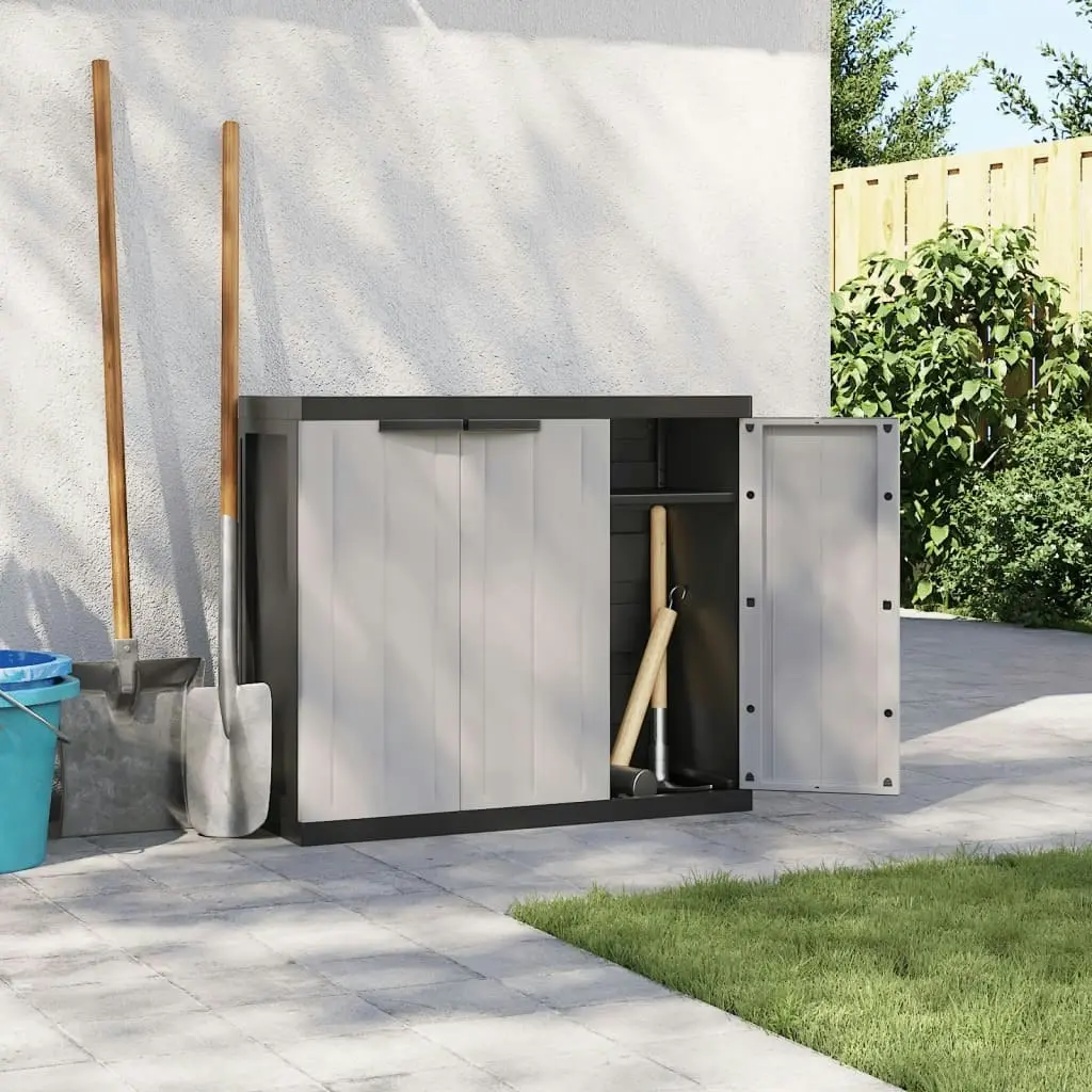 Outdoor Storage Cabinet Grey and Black 97x37x85 cm PP 364202