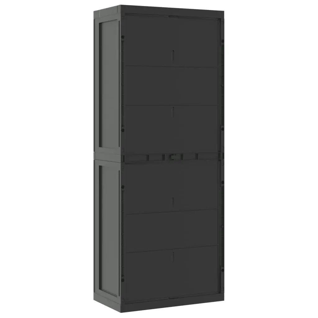 Outdoor Storage Cabinet Black 65x37x165 cm PP 364205