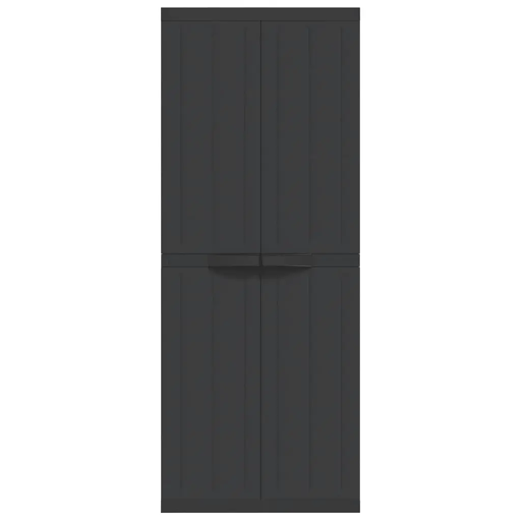 Outdoor Storage Cabinet Black 65x37x165 cm PP 364205