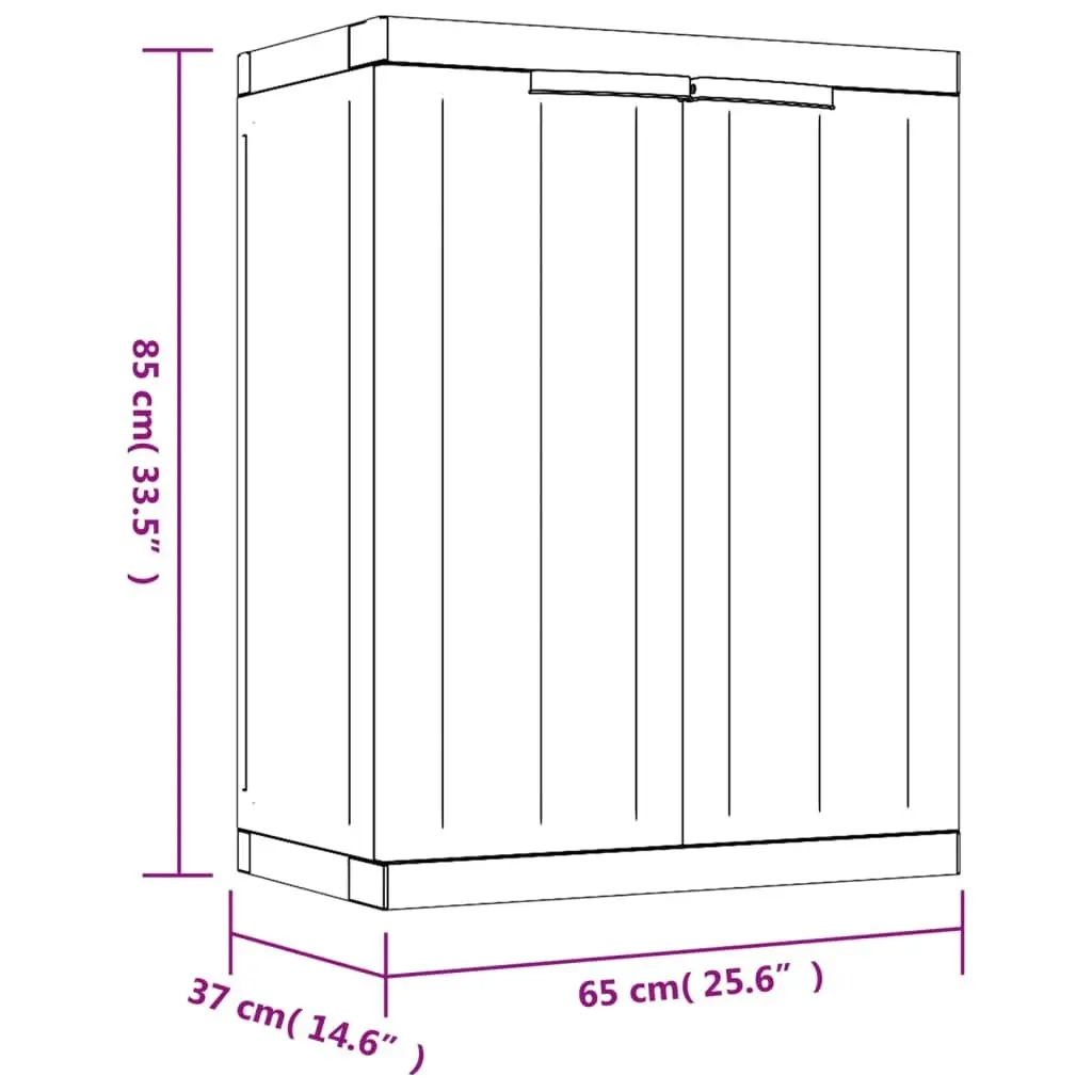 Outdoor Storage Cabinet Grey and Black 65x37x85 cm PP 364199