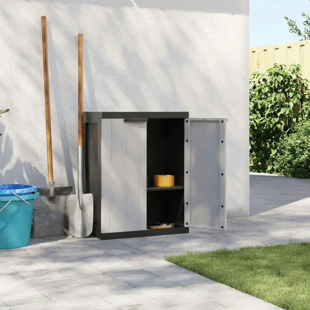 Outdoor Storage Cabinet Grey and Black 65x37x85 cm PP 364199